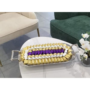 Plateau de service en argent de la meilleure qualité décor de mariages vaisselle de table plateau de service sucré au chocolat pour les fêtes d'anniversaire et autres événements - Product Image 1