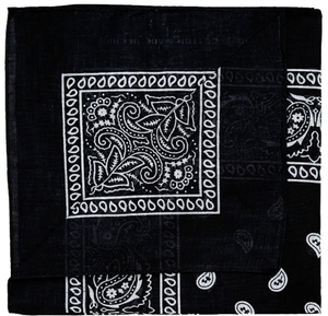 ผ้าโพกหัวผ้าฝ้ายลาย Paisley สีดำพิมพ์โลโก้ตามสั่งฮิปฮอป - Product Image 4