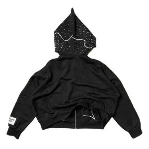 Arrivée en hiver Sweats à capuche zippés pour hommes en polaire épaisse vierge à vendre à bas prix Sweats à capuche en strass - Product Image 2