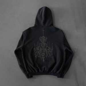 Sweats à capuche surdimensionnés en strass au design personnalisé pour hommes et femmes Streetwear Plus Size 100% Cotton Warm Pullover Hoodie - Product Image 4