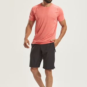 Camisa muscular de entrenamiento de gimnasio con cuello redondo de alta calidad para hombres, camiseta de gimnasio atlético de poliéster liso, ropa atlética de Fitness con impresión Digital - Product Image 4