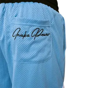 Pantalones Cortos de Baloncesto Personalizados de Moda para Hombre, Cintura Alta, de Malla, para Entrenamiento de Verano, Diseño Liso, Doble Capa - Product Image 5
