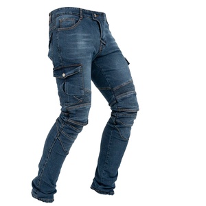 กางเกงยีนส์บลูวอช คาร์โก้ ไบค์เกอร์ โมโต พร้อมแผ่นป้องกันแบบถอดได้ สไตล์ดีไซเนอร์สำหรับผู้ชาย ผ้ายีนส์และแผ่นยืด - Product Image 5