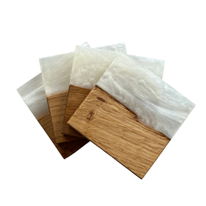 Bộ Nhựa Gỗ Uống Đế Lót Ly Với Chủ Làm Tay Cá Nhân Món Quà Độc Đáo Giáng Sinh Nghệ Thuật Bảng Phụ Kiện Vuông Tùy Chỉnh - Product Image 4