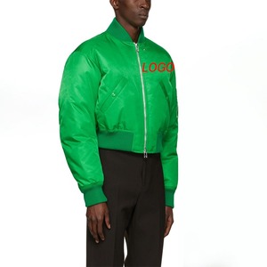 Chaquetas Varsity Personalizadas de Talla Grande, Chaqueta Bomber de Nailon y Poliéster, Impermeable, Gruesa, de Invierno, Verde, Chaqueta Satinada para Hombre - Product Image 5