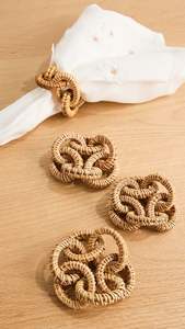 Vente en gros pas cher Anneau de serviette en rotin pour décoration de table avec strass et bling Anneau à boucle pour serviette de table - Product Image 5