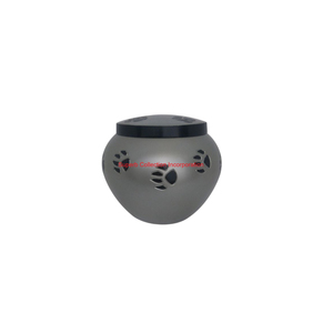 Odyssey Pewter Finish Pet Cremation Urn With Paw Prints Premium Metal <b>Memorial</b> Urn For Dog And <b>Cat</b> Ashes With Lid On Sale - Product Image 1