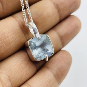 เครื่องประดับจี้อัลลอยชุบเงินสไตล์วินเทจทำด้วยมือพร้อมด้วยเพทายพลอยอัญมณีเจียระไนสำหรับผู้หญิงผู้ชาย - Product Image 5