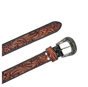 Ceinture de cowboy unisexe en cuir de vache américain, ornée de perles, avec gravure florale artisanale, style rodéo international vintage, personnalisation en alliage - Product Image 2