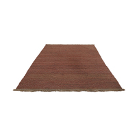 Hochwertige hand gewebte moderne zeitgenössische Jute-Teppiche Kurzes Rot/Rost Low Pile PET-freundliches rutsch festes geometrisches Muster für