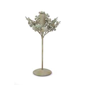 Bougeoir en métal de luxe, design feuille de bronze antique, élégant, rond, floral, candélabre, centre de table, vacances et événements - Product Image 5
