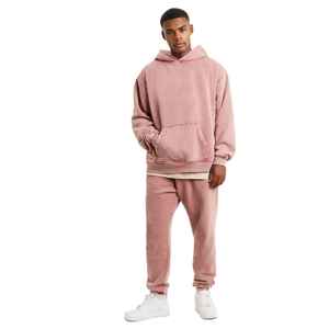 Sweat à capuche épais en molleton de coton délavé à l'acide pour homme, broderie personnalisable, design vintage, coupe classique, teint uni - Product Image 3