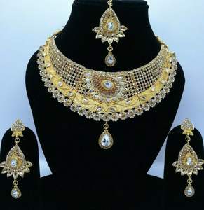 Indian Royal Copper Zircon Gold Plated Classic Bridal Jewelry <b>Set</b> <b>Women</b> Wedding & Party Traditional Elegance Regal Finish - Product Image 4