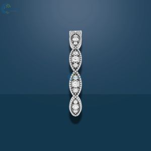 Anillo de eternidad de moissanita de filigrana Marquesa vintage en oro blanco sólido de 14 quilates elegante banda de boda apilable para mujer - Product Image 3