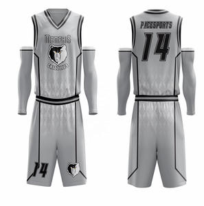 Camiseta de baloncesto reversible de poliéster 100% para hombre y conjunto corto uniforme de entrenamiento transpirable con características de talla grande - Product Image 3