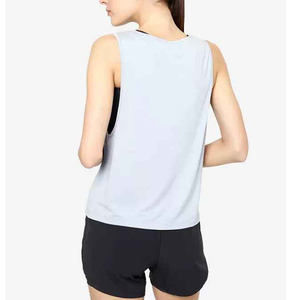 <b>Women's</b> Custom Logo Spandex Tank <b>Top</b> Breathable Active Wear Long Sleeveless Gym Sport Clothes Casual Racer Back Jersey Fabric - Product Image 2