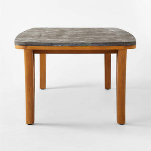 Table à manger d'extérieur en pierre bleue et teck teck acajou bois de Suar extérieur minimaliste Simple moderne 0711308 - Product Image 3