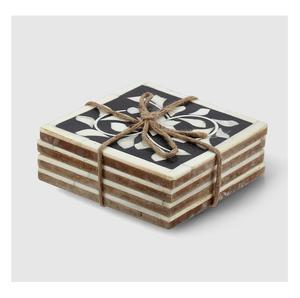 Resin <b>Coaster</b> <b>Set</b> Bone Inlay <b>Coasters</b> <b>Set</b> Arabian Tea <b>Coasters</b> for Drink Table Top Accessories From Tradnary Stone - Product Image 4