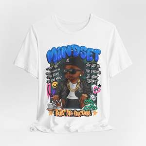 Maglietta 'Mindset Trust the Process' con Tintura Dip Dye, 220 Grammi, Stampa Serigrafica Compressa, Set di T-Shirt - Product Image 4