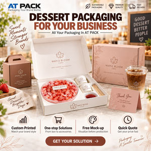 AT PACK - Juego <span class=keywords><strong>de</strong></span> Cajas <span class=keywords><strong>de</strong></span> Regalo Personalizadas para Postres con Compartimentos para Tazas, Cucharas y Salsas, para Pasteles, <span class=keywords><strong>Frutas</strong></span> y Comida para Llevar - Product Image 4