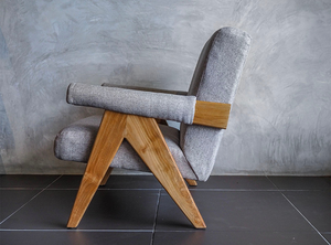 Midcentury Retro Accent Fauteuil Cadre En Teck Siège Rembourré pour Manger Restaurants Villas pour Salon Coin Lecture - Product Image 2