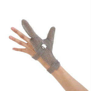 Gant en maille d'acier inoxydable à deux doigts - Maille de chaîne résistante aux coupures pour la couture et les travaux de découpe (vente en gros) - Product Image 1
