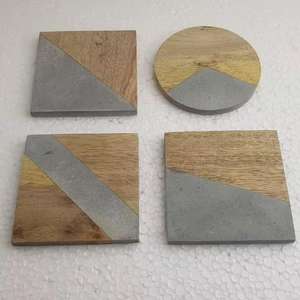 Posavasos de resina y madera de 4 piezas de estilo moderno, nuevo diseño, arte popular, soporte temático de amor para decoración del hogar - Product Image 3