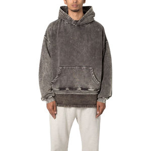 Nouveauté en vente chaude, sweat-shirts à effet délavé pour hommes, style streetwear unique, respirant, de haute qualité, sweat-shirts à effet délavé, logo OEM ODM - Product Image 1