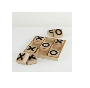 <b>Wooden</b> Tic Tac Toe Strategy Board Game with Durable X and O Pieces Ideal <b>for</b> Learning Entertainment and Family Game Nights - Product Image 5