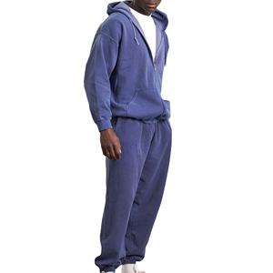 Chándal de invierno de alta calidad con lavado ácido y corte oversize para hombre, con cremallera y manga larga, estilo urbano, 2026 - Product Image 3