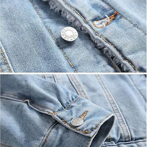 Chaqueta vaquera Vintage para hombre, Invierno otoño 2025, cuello de lana de cordero de gran tamaño a la moda, bordado, manga larga, algodón grueso, informal - Product Image 4