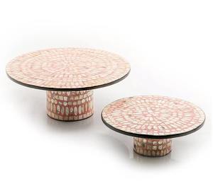 Supports à gâteaux en nacre de couleur ivoire fantaisie, supports à gâteaux en nacre, ensemble pour la décoration de mariage - Product Image 5