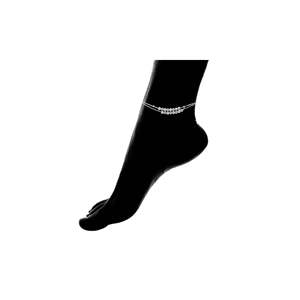 Cavigliera con Perline a Sfera in Oro Bianco 14k con Diamante, Placcatura in Oro 18k e Rodio per Occasioni Speciali - Product Image 3