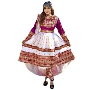Vestido de cola larga Rosa Kuchi hermosa boda afgana Formal Pakistán Salwar Kameez vestido tradicional Banjara de WS INTERNATIONAL - Product Image 1
