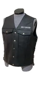 Gilet de moto en cuir respirant 100% polyester/coton, patchs personnalisés, couleur, taille, design, haute qualité, hiver - Product Image 5