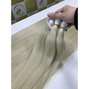 Prix de gros des extensions de cheveux européens blonds ombrés de couleur claire cheveux humains bruts européens durables aux extrémités épaisses vietnamien en vrac - Product Image 1