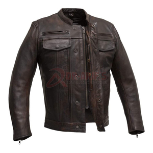Veste de motard avec impression de logo personnalisé pour hommes, veste de protection en cuir pour motards, de XS à 5XL - Product Image 2