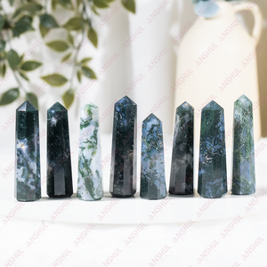 Superior Quality Moss Agate 1kg Crystal Towers/Obelisk Elegant Stunning Decorative Heavyweight For Meditation At Wholesale Price - Product Image 1