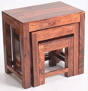 เก้าอี้สตูลไม้เนื้อแข็ง (ชุด 3 ตัว / ผิวด้าน) - Product Image 4