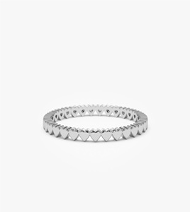 Bague d'éternité de mariage minimaliste en argent inoxydable 14K 925 en forme de coeur minuscule sans ternissement pour les anniversaires de cadeau de fiançailles - Product Image 4
