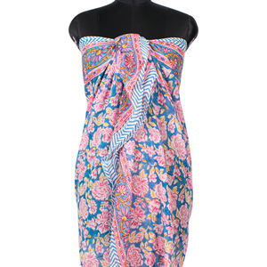 Nueva llegada bufanda de diseñador caliente 100% bloque de algodón estampado pareo surtido floral traje de baño ligero pareo de playa - Product Image 3