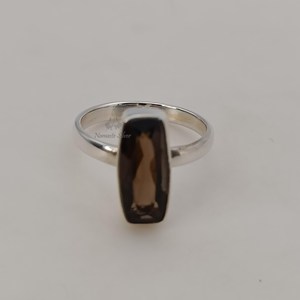 Bague en quartz fumé : Bague de promesse bohème en argent sterling 925 faite à la main - Product Image 2