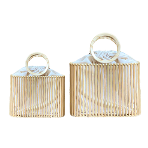 Crafted BAMBOO <b>HANDBAG</b> with Cotton <b>Liner</b> for Versatile Use Stylish Eco-Friendly for Summer Ladies Bag for Women Vietnam - Product Image 1