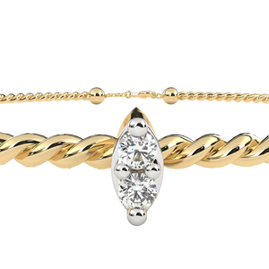 Magnifique bracelet et jonc en or 18 carats avec diamants de laboratoire - Product Image 3