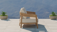 Madison Massivholz-Sofa Natürliche Oberfläche Holzsitzgelegenheit für Außenbereich Minimalistisches Design Wohnmöbel