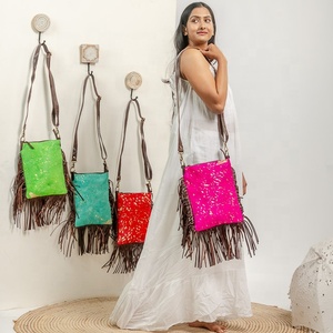 LW 2024 bolsos de hombro con flecos hechos a mano de lujo para mujer con un solo mango de cuero genuino de alta calidad Vintage portátil primavera invierno - Product Image 1