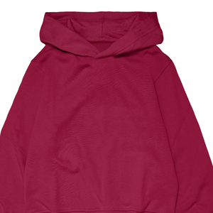 เสื้อฮู้ดโอเวอร์ไซส์สีแดงเลือดหมู ผ้าฝ้ายฟลีซ แบบ unisex สวมใส่สบาย เหมาะสำหรับฤดูหนาว สไตล์ลำลอง สตรีทแวร์ ทรงหลวม ขายส่ง - Product Image 2