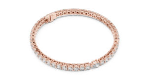 Bracelet de mariage en or blanc 14 carats avec diamant rond de laboratoire pour femme, cadeau de luxe certifié pour mariage ou anniversaire, élégant - Product Image 6