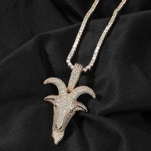 จี้รูปแพะชุบทอง 14k แบบสั่งทำพิเศษ ประดับเพชรโมอิสซาไนต์เต็มตัว สไตล์ฮิปฮอป สำหรับผู้หญิง เหมาะสำหรับงานปาร์ตี้ งานแต่งงาน หรือเป็นของขวัญ - Product Image 2