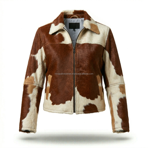 Chaqueta de piel de vaca natural al por mayor para hombre, abrigo de cuero auténtico con pelo, ropa exterior personalizada de talla grande, chaquetas de cuero con pelo. - Product Image 2